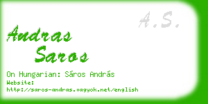 andras saros business card
