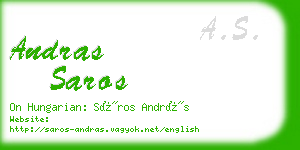 andras saros business card